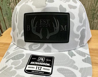 Chapeau de mariage pour lui Bois de cerf Chapeau de marié Chapeaux de garçons d'honneur Chapeaux de fête de mariage personnalisés, témoin, Initiales, Chapeau de mariage