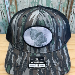 Full Strut Turkey Patch Trucker Hat Snap Back Realtree Original/Black