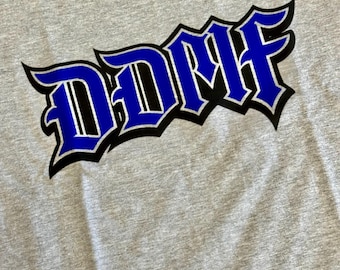 Custom DDMF Retro Short Sleeve T-Shirt Unisex Heather Grey Tee