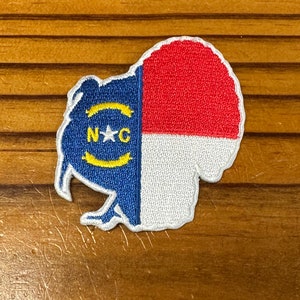 Écusson drapeau de l&#39;État de la Turquie de la Caroline du Nord 2,50 po. L x 2,50 po. H
