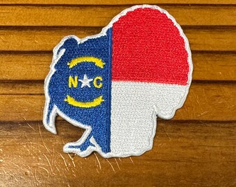 North Carolina Turkey State Flag Patch 2.50"L x 2.50"H