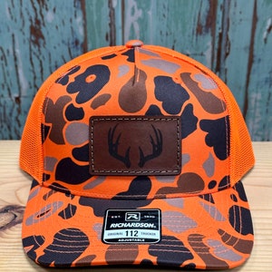 Deer Antlers Leather Patch Trucker Hat Richardson 112