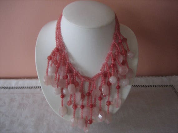 Cherry Quartz & Rose Quartz Necklace