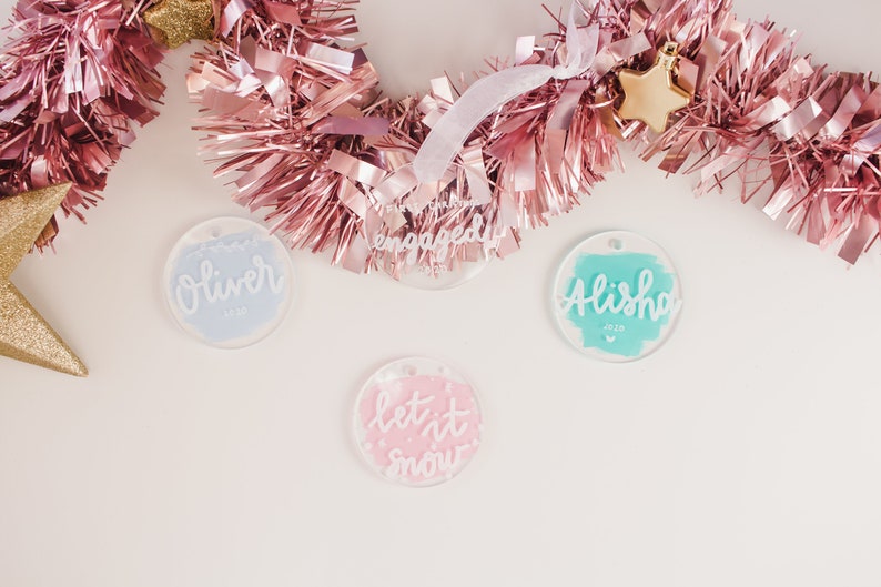 Custom Acrylic Disc Ornaments  Custom Acrylic Christmas image 0