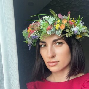 Wildflower Crown, Field Flower Headpiece, Colorful Boho Floral Hair Accessory, Wedding, Festival Floral Crown, Nature Inspired