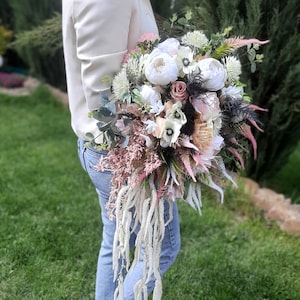 Wedding bouquet, Dusty Rose Bridal bouquet, Cascade bouquet, Blush Wedding bouquet, Dusty Rose Wedding flowers, Silk Bridal bouquet