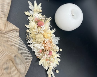 Ivory Hair Comb, Hair Pins, Dried flowers, preserved flowers, floral comb, hair clip accessories, wedding accessory, simple, wedding corsage