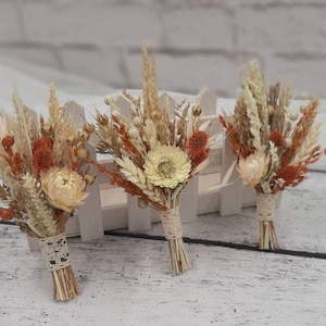 Rustic Boutonniere, Dried fall boutonniere, Boutonniere for men, Rustic Wedding Boutonniere, Groomsmen Boutonniere, Orange boutonniere