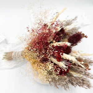 Autumn Terracotta Bouquet, Dried Burnt Orange Wedding Bouquet, Boho Pampas Bouquet, Fall Burgundy Wheat Bouquet, Rustic Brown Bouquet