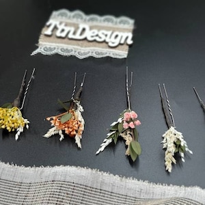 Babys breath hair pins Gypsophila hair piece Dried flower hair accessory Rustic floral headpiece Bridal hair piece Boho