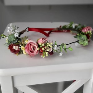 Flower Ukrainian Floral Crown, Ukrainian Headband, Ukrainian Flower Wreath, Ukrainian Folk Head Attire, Traditional Vinok, Eucalyptus crown