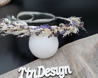 Lavender Wedding Flower Crown, Bridal Headpiece, Dried Flower Hairpiece, Boho Wedding Accessory, Bridesmaid Floral Wreath, Handmade Decor