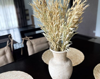 Ramo de hierba de avena seca natural – Flores secas rústicas – Avena sativa – Decoración floral seca – Relleno de jarrón de estilo rústico – Decoración para bodas y el hogar