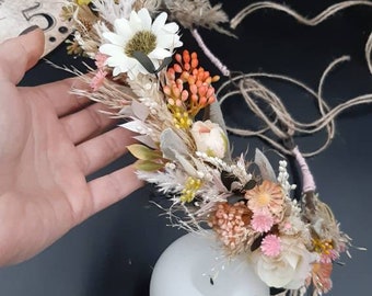 Dried flower crown, pink flower crown, Mommy and me flower crowns, Floral crown-boho flower crown, Fall dried flower crown, rustic crown