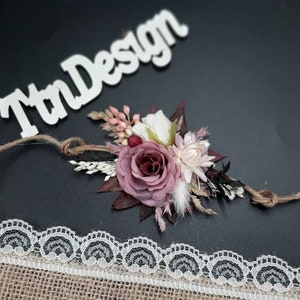 Eucaliptus corsage Wedding bracelet hand boutonniere flower braselet ivory flower corsage floral wrist corsages bridal braselet boho corsage