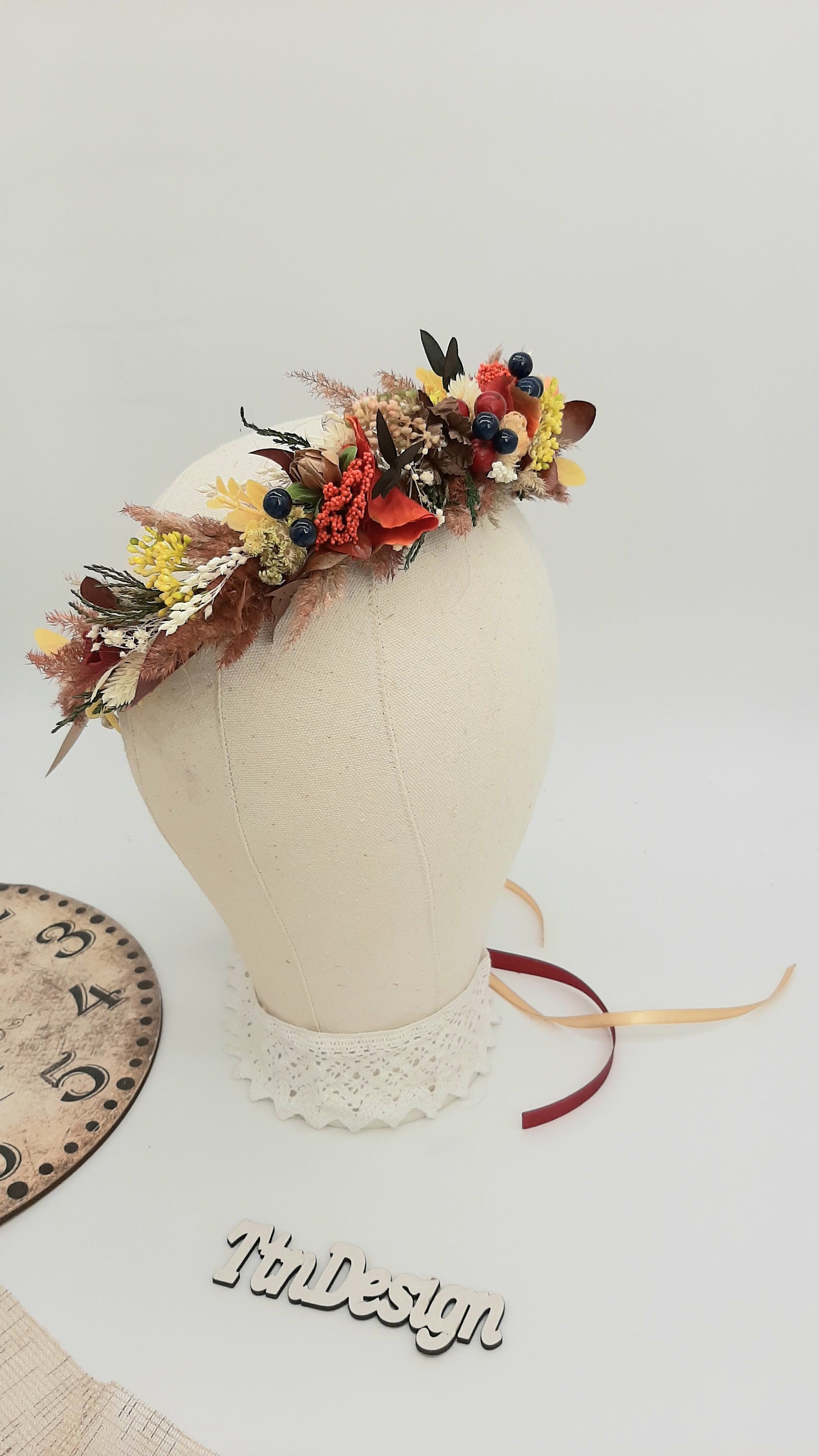 Red yellow flower crown Sunflower Crown summer flower crown | Etsy