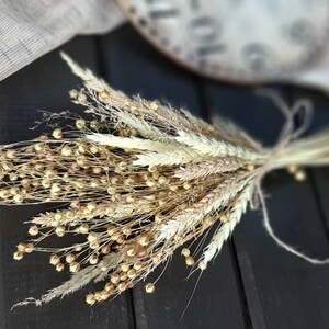 Dried wheat bouquet, Small Dried Flower Bunches for Table, Place Settings gift, Bud Vase Flowers, Centerpieces, Boho bouquet, rustic bouquet