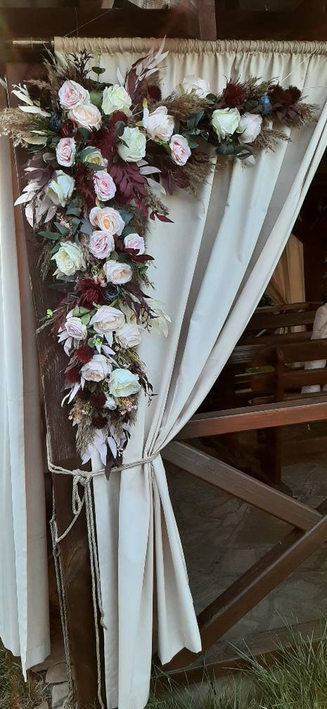 Boho Flower Arch Boho Flower Swag Floral Arch Wedding Arch Etsy