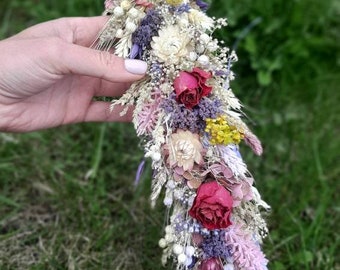 Colorful flower crown for wedding, bohemian hair crown, colorful flower girl hairpiece, dainty flower crown, English Garden Flower Crown