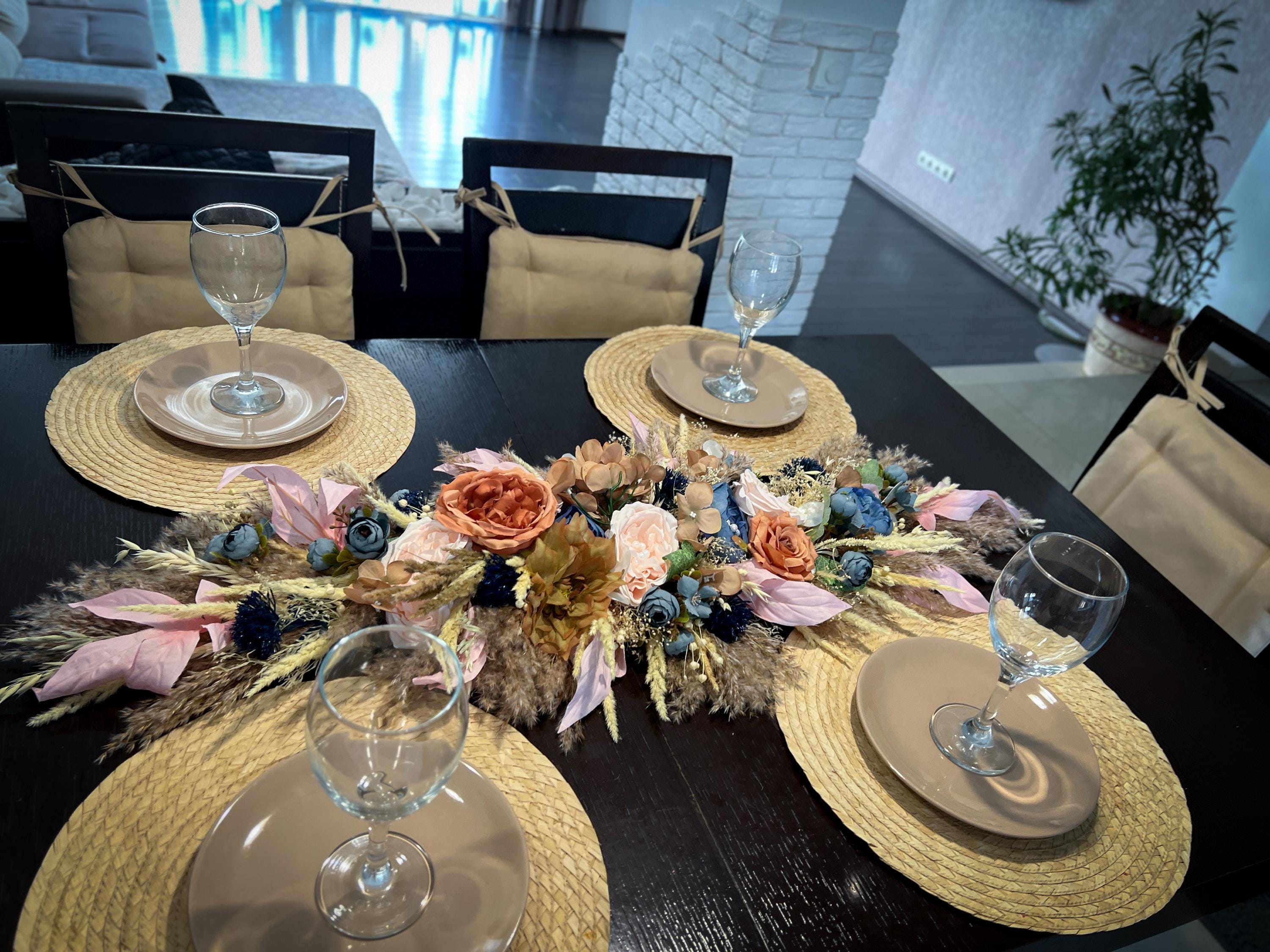 Terracotta Pampas Grass Centerpiece