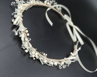 Dried Flower Crown, Newborn Crown, Flower Crown Halo, Baby Flower Crown, Dried Floral Halo, Flower Girl Crown, Boho Flower Crown, Bridal