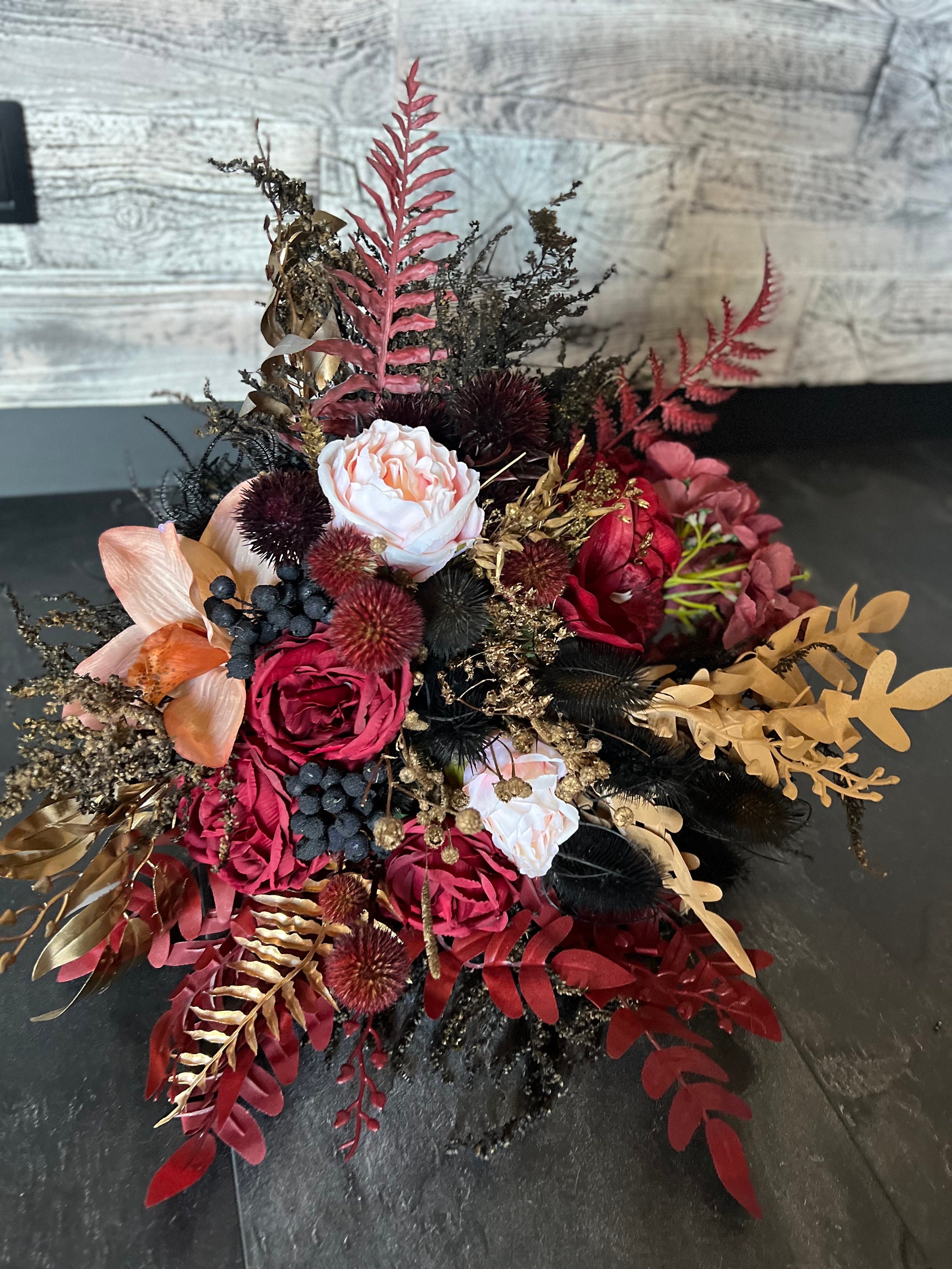 Black Burgundy Wedding Bouquet