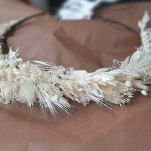 Corona de flores de aliento de bebé crema, corona de flores secas reales de aliento de bebé, corona de boda, corona rústica, gypsophila seca, corona boho
