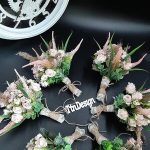 Wedding bouquet, Dusty Rose Bridal bouquet, Dried pampas bouquet, Blush Wedding bouquet, Dusty Rose Wedding flowers, Silk Bridal bouquet
