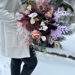 Wedding bouquet, Dusty rose Bridal bouquet, Dusty rose wedding bouquet, Bridesmaids bouquet, Pink wedding bouquet, Mauve wedding bouquet