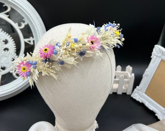 Daisy & Wildflower Flower Crown - Wildflower Hair Wreath - Flower Girl Crown - Engagement Photos- Wildflower Wedding Flower Crown