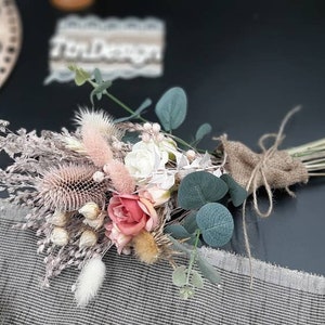 Eucalyptus pink bouquet, Small Dried Flower Bunches for Table, Place Settings gift, Bud Vase Flowers, Boho bouquet, rustic bouquet