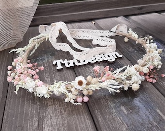 Dried flower crown, pink flower crown, Mommy and me flower crowns, Floral crown-boho flower crown, Fall dried halo flower crown, Hippie