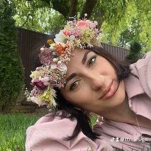 Blush Pink Flower Crown, Flower Tiara, Floral crown, Flower Halo, Bohemian flower crown, Bridal Crown, Flower girl Crown, Floral Hair Wreath