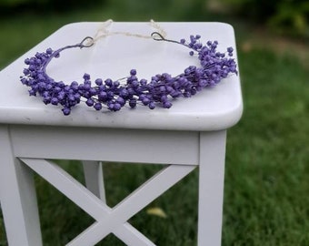 Lavender dried flower crown Lavender wedding Bridal headpiece Wedding hair wreath Hair flowers Bridesmaid crown wreath with lavender