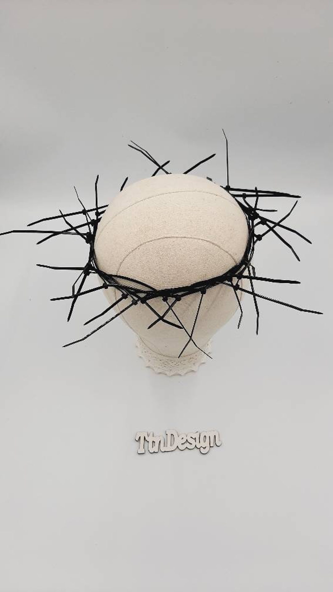 Jesus Thorns Crown / Black Religious Headpiece / Crucifix Crown of Thorns / Jesus Christ Crown