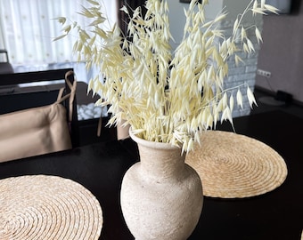 Ramo de avena seca – Avena blanqueada natural – Ramo de flores secas – Decoración rústica para el hogar – Relleno para jarrones – Arreglos florales para bodas y bricolaje