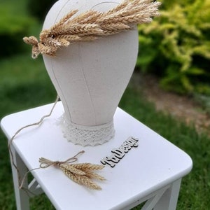 Dried Wheat Boutonniere, Rustic Country Wedding, Autumn Wedding,Rustic Boutonniere, Boutineer, Bleached boutonniere, natural boutonniere Adult crown