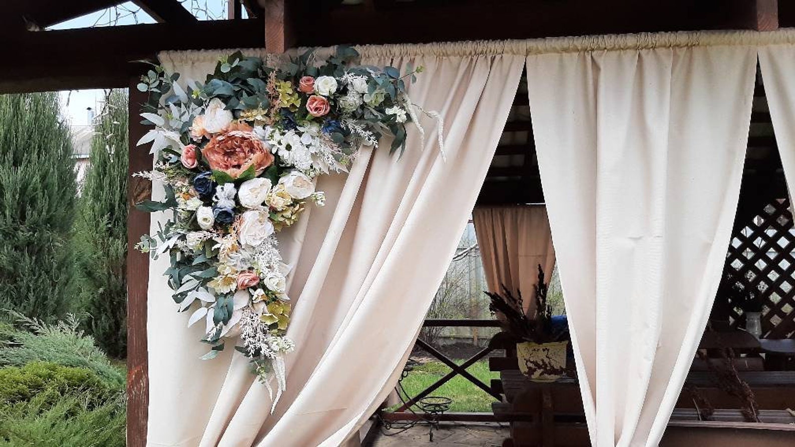 Boho Flower Arch Boho Flower Swag Floral Arch Wedding Arch Etsy