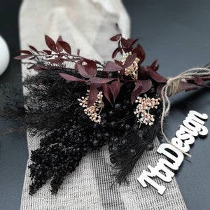 Dried flower black bouquet Burgundy black bouquet Halloween bouquet Dried flower bunch Rustic bouquet Black gothic bouquet Boho bouquet