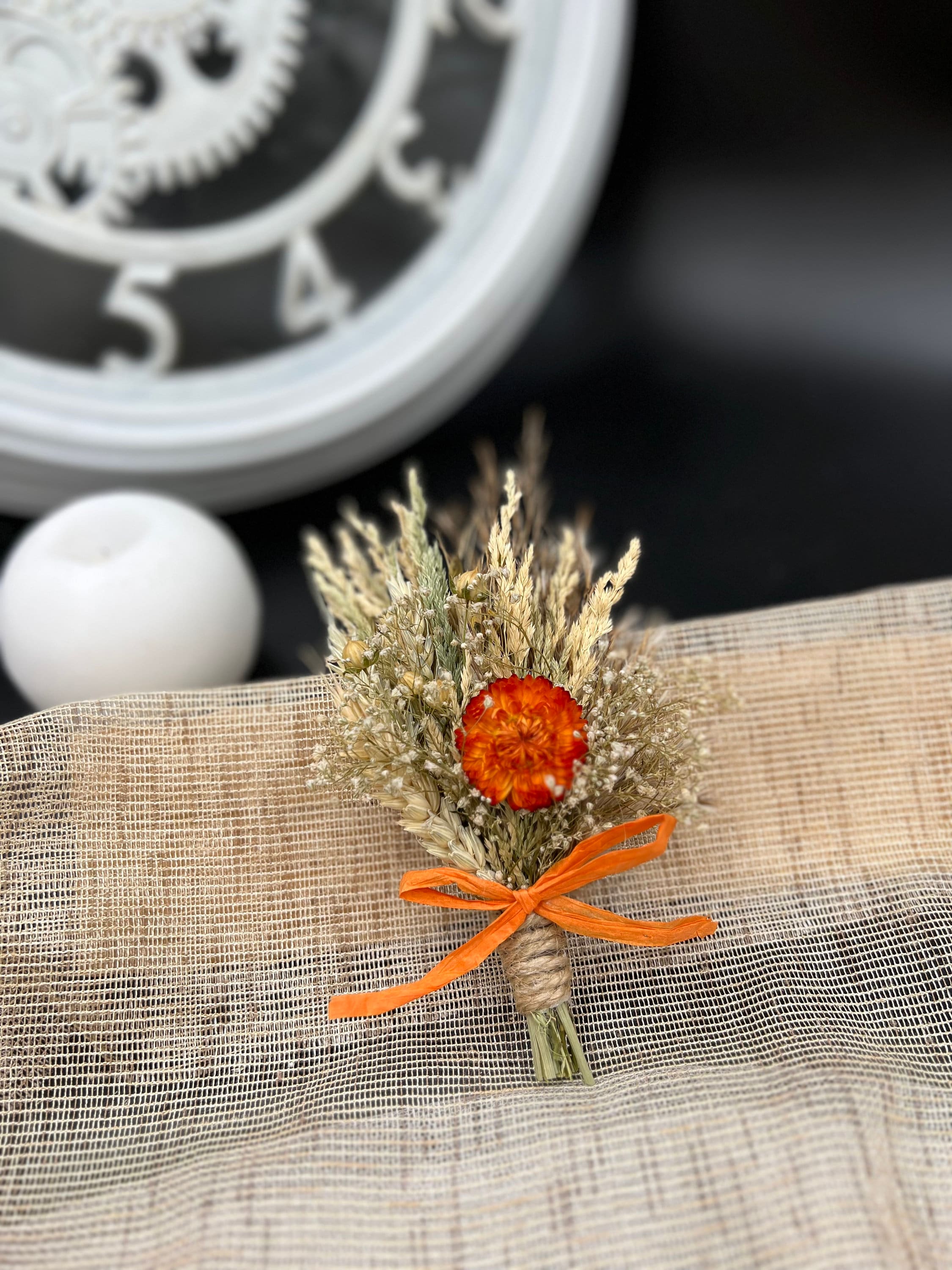 Whimsy Boutineer Whimsical Rustic Boutonniere With Pampas Grass and Dried Flowers for ...