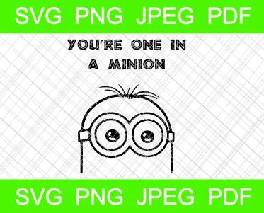 You're One in a Minion Svg Cut File Cricut Silhouette Funny Valentine ...