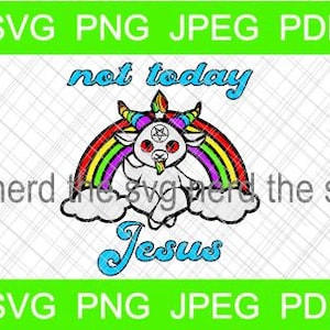 Hoje não Jesus Pentagrama Estrela LGBT Arco-íris SVG Silhueta Cricut Arquivo digital em camadas com marcas de registro PNG jpg pdf