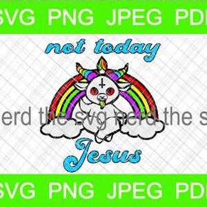 Hoje não Jesus Cruz de cabeça para baixo LGBT Rainbow SVG Silhueta Cricut Arquivo digital em camadas com marcas de registro PNG jpg pdf