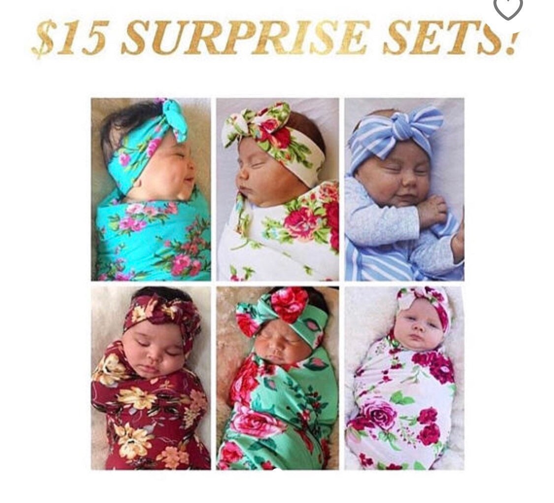 surprise gender swaddle set