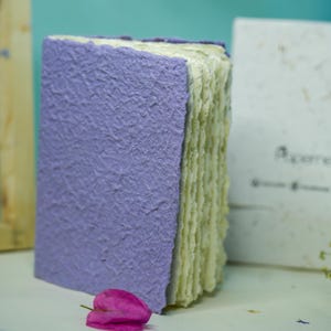 Handmade Deckle Edge paper Art Book, Moonrock Cover Handmade Deckle Edge Paper Notebook