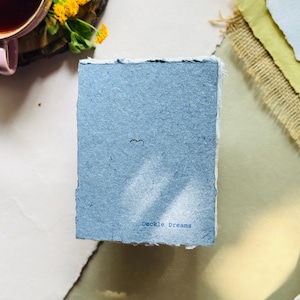 Handmade Cotton Paper Artbook: Deckle Edge, Open Spine Binding, Sketchbook image 6