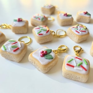 Handgemachte Polymer Clay Weihnachten Schul Kuchen Maschenmarkierer - Festliche Stricken & Häkeln Fortschrittshüter