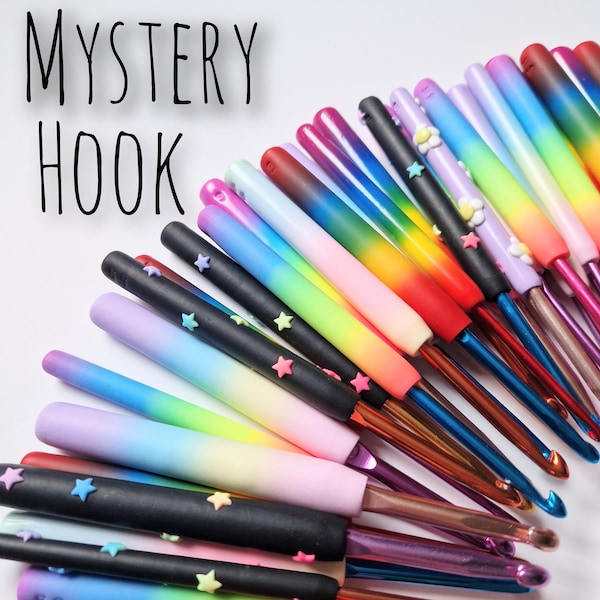 Mystery Surprise Polymer Clay Crochet Hook 3mm to 6.5mm Available Free Stitch Marker With Every Hook!