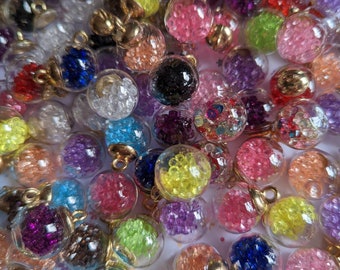 Lucky Dip Small Glass Gemstone Baubles Stitch Markers for Crochet or Knitting