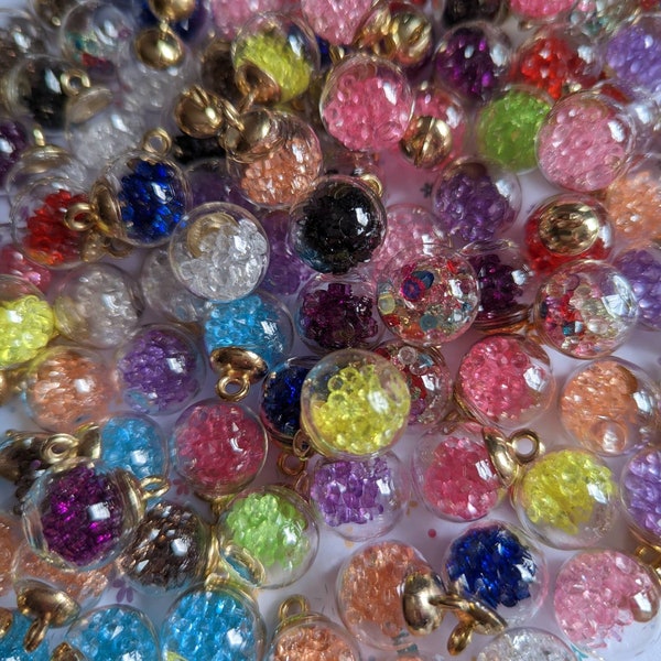 Lucky Dip Small Glass Gemstone Baubles Stitch Markers for Crochet or Knitting